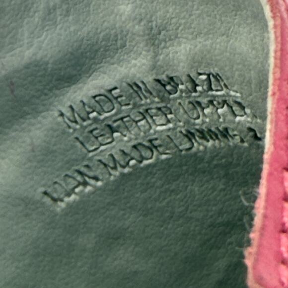 Vtg Y2K BCBG Pink Leather Heels Size 7.5 Kitten D'Orsay Pointy Toe Loafer Retro - Picture 7 of 8